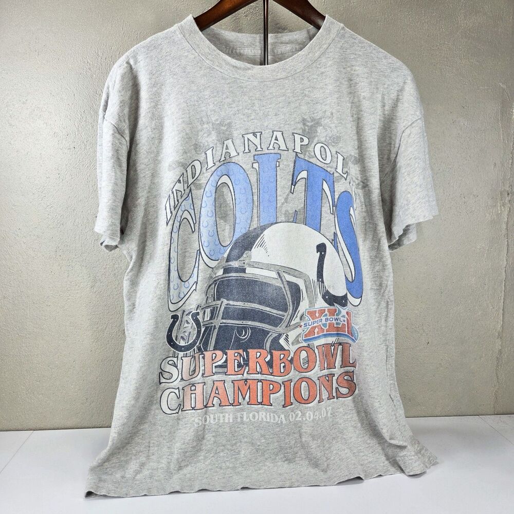 2007 Abercrombie & Fitch Indianapolis Colts Super Bowl XLI Champions Shirt Sz L